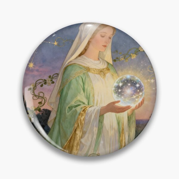 Item preview, Hildegard von Bingen – The Mystic of Light and Harmony | Spiritual Art by Sonia Sarkali designed and sold by SoniaSarkali.