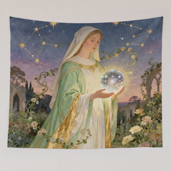 Item preview, Hildegard von Bingen – The Mystic of Light and Harmony | Spiritual Art by Sonia Sarkali designed and sold by SoniaSarkali.