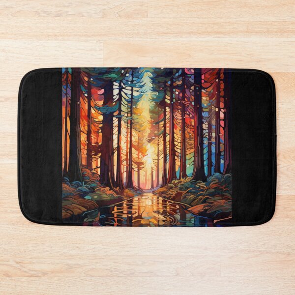 Item preview, Sunlit Forest Path: An Abstract Digital Painting of Towering Redwood Trees Pierced by Golden Light Rays designed and sold by Epsydon Designers.