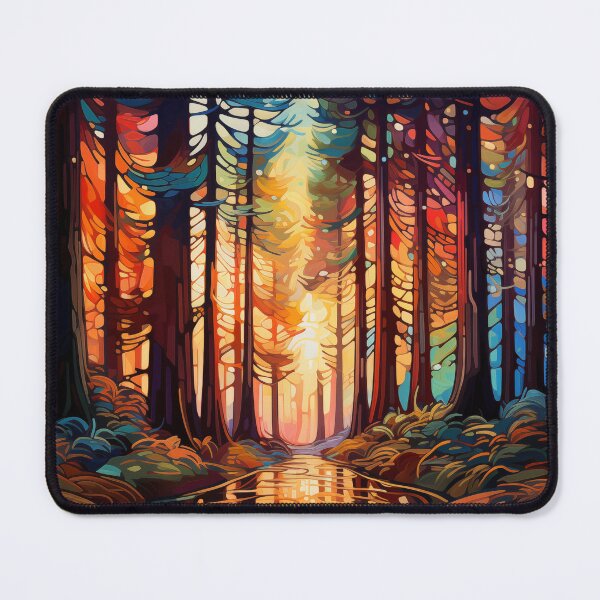 Item preview, Sunlit Forest Path: An Abstract Digital Painting of Towering Redwood Trees Pierced by Golden Light Rays designed and sold by Epsydon Designers.