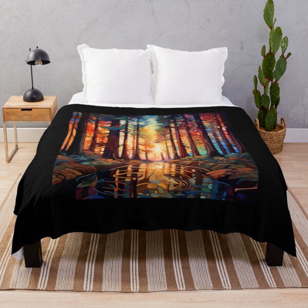 Item preview, Sunlit Forest Path: An Abstract Digital Painting of Towering Redwood Trees Pierced by Golden Light Rays designed and sold by Epsydon Designers.