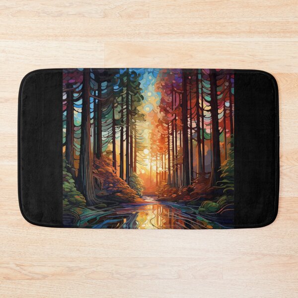 Item preview, Sunlit Forest Path: An Abstract Digital Painting of Towering Redwood Trees Pierced by Golden Light Rays designed and sold by Epsydon Designers.