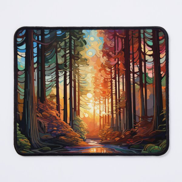 Item preview, Sunlit Forest Path: An Abstract Digital Painting of Towering Redwood Trees Pierced by Golden Light Rays designed and sold by Epsydon Designers.