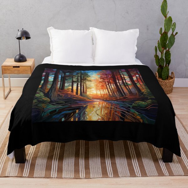 Item preview, Sunlit Forest Path: An Abstract Digital Painting of Towering Redwood Trees Pierced by Golden Light Rays designed and sold by Epsydon Designers.