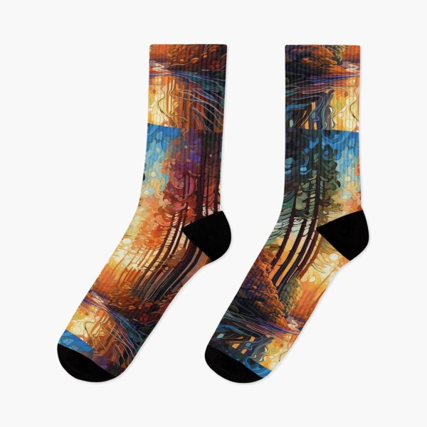 Item preview, Sunlit Forest Path: An Abstract Digital Painting of Towering Redwood Trees Pierced by Golden Light Rays designed and sold by Epsydon Designers.