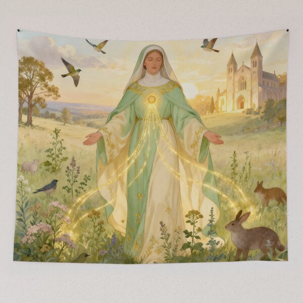 Item preview, Hildegard von Bingen – The Mystic of Light and Harmony | Spiritual Art by Sonia Sarkali designed and sold by SoniaSarkali.