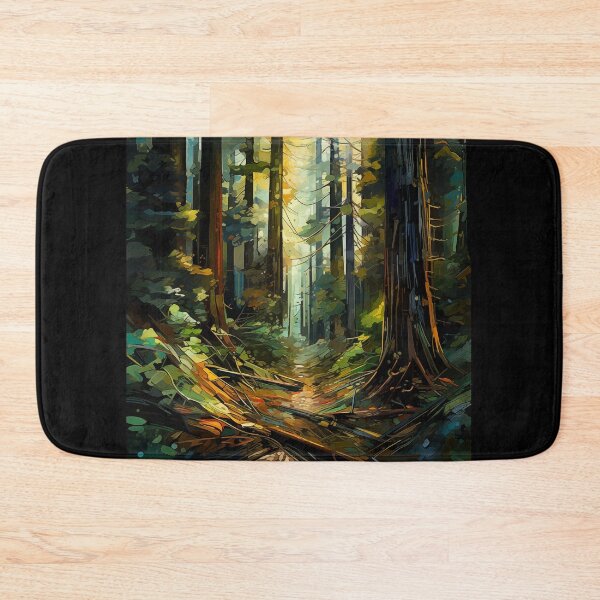 Item preview, Sunlit Forest Path: An Abstract Digital Painting of Towering Redwood Trees Pierced by Golden Light Rays designed and sold by Epsydon Designers.
