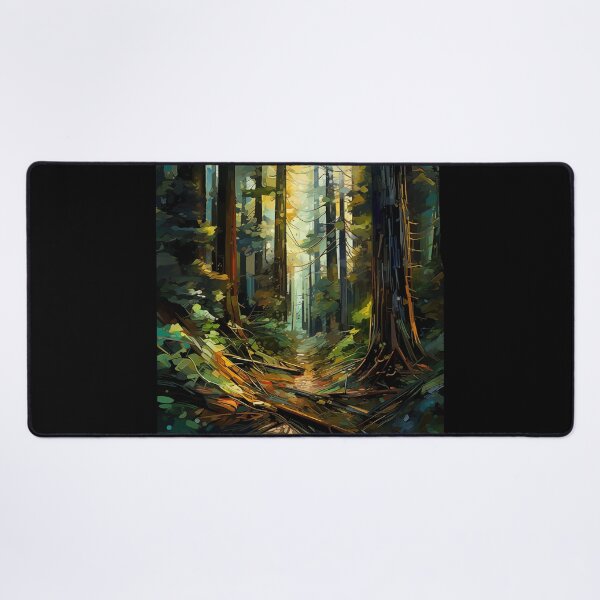 Item preview, Sunlit Forest Path: An Abstract Digital Painting of Towering Redwood Trees Pierced by Golden Light Rays designed and sold by Epsydon Designers.