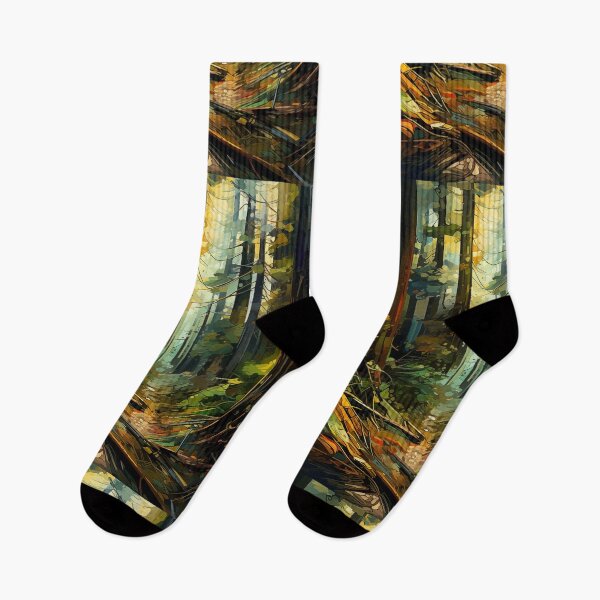 Item preview, Sunlit Forest Path: An Abstract Digital Painting of Towering Redwood Trees Pierced by Golden Light Rays designed and sold by Epsydon Designers.