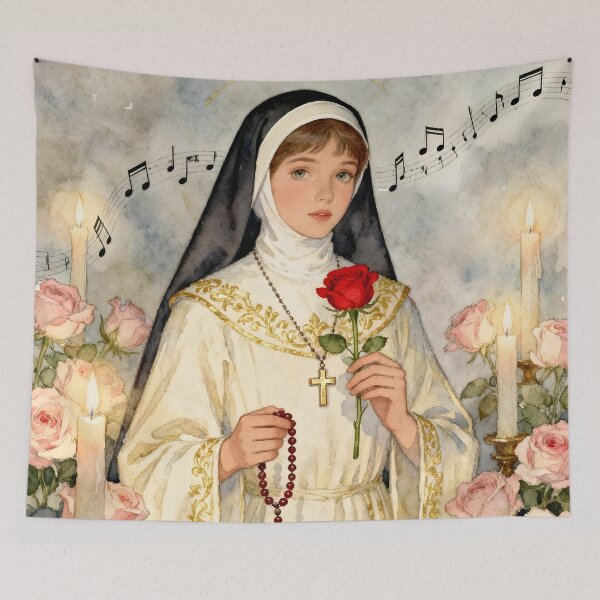 Item preview, Hildegard von Bingen – The Mystic of Light and Harmony | Spiritual Art by Sonia Sarkali designed and sold by SoniaSarkali.