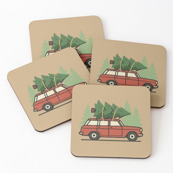 Item preview, Vintage Christmas Wagon – Holiday Tree Haul Design designed and sold by BROHLine Studio.