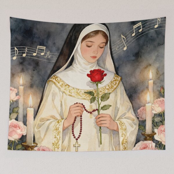 Item preview, Hildegard von Bingen – The Mystic of Light and Harmony | Spiritual Art by Sonia Sarkali designed and sold by SoniaSarkali.