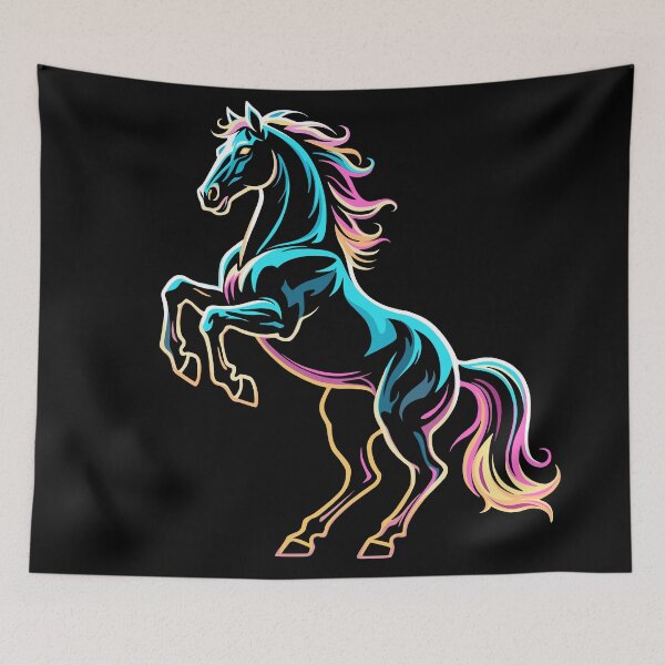 Item preview, Wild Horse Neon Glitch Colors designed and sold by BluedarkArt.
