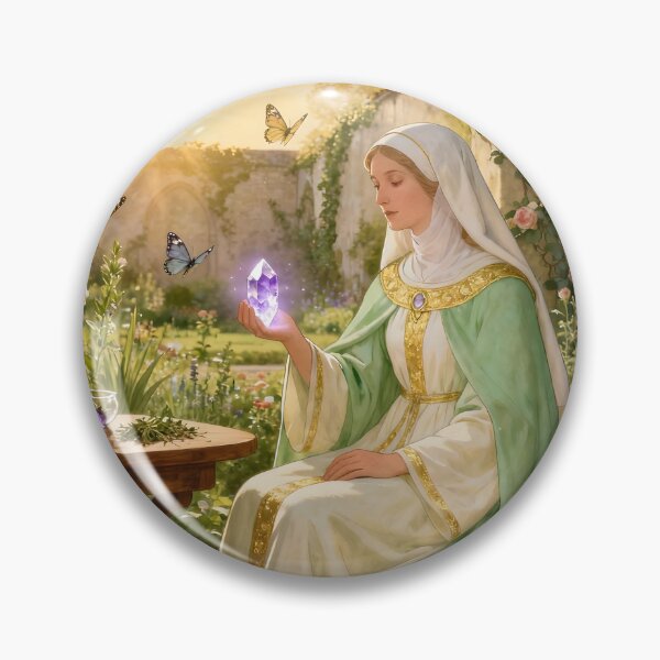 Item preview, Hildegard von Bingen – The Mystic of Light and Harmony | Spiritual Art by Sonia Sarkali designed and sold by SoniaSarkali.