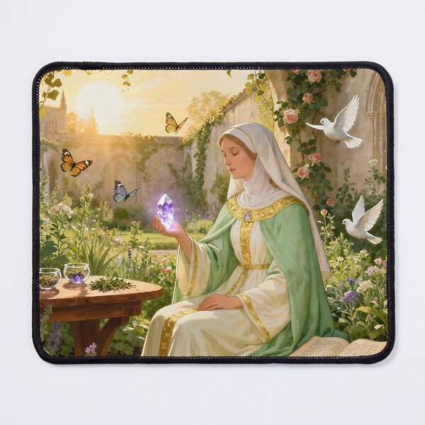 Item preview, Hildegard von Bingen – The Mystic of Light and Harmony | Spiritual Art by Sonia Sarkali designed and sold by SoniaSarkali.