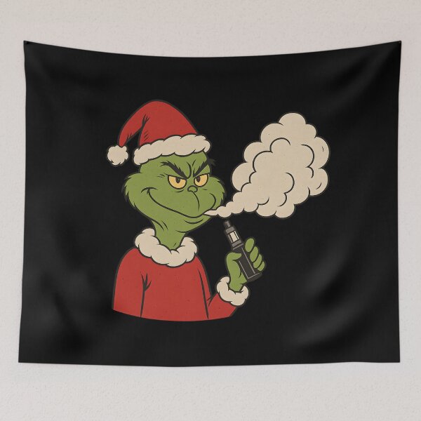 Item preview, Vaping Grinch – Funny Christmas Vape Design | Grinch Smoking Clouds designed and sold by House of Taste Vape Designs.