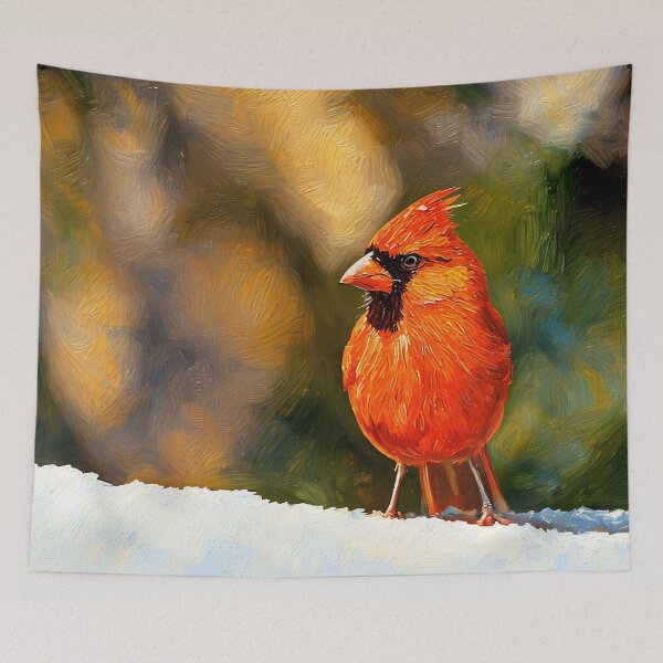 Item preview, Red Cardinal Oil Painting designed and sold by tomorrowsart.