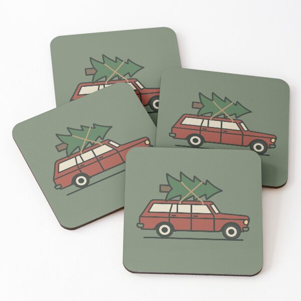Item preview, Retro Christmas Wagon – Classic Holiday Tree Ride designed and sold by BROHLine Studio.
