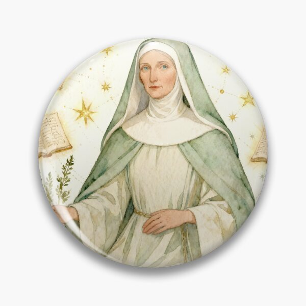 Item preview, Hildegard von Bingen – The Mystic of Light and Harmony | Spiritual Art by Sonia Sarkali designed and sold by SoniaSarkali.