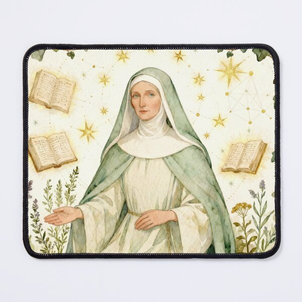 Item preview, Hildegard von Bingen – The Mystic of Light and Harmony | Spiritual Art by Sonia Sarkali designed and sold by SoniaSarkali.