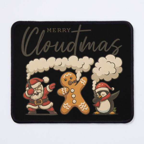 Item preview, Merry Cloudmas – Funny Vape Christmas Design with Santa, Gingerbread & Penguin designed and sold by House of Taste Vape Designs.