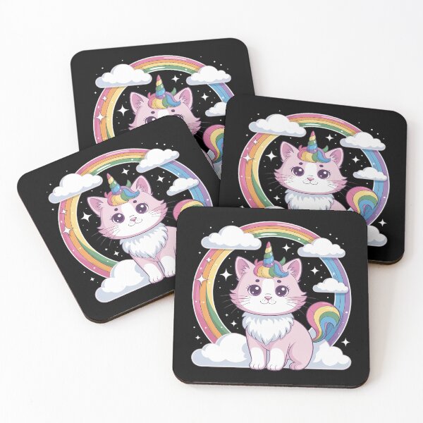 Item preview, Cute Unicorn Cat Adorable Smiling Rainbow designed and sold by MonsterBuddiess.