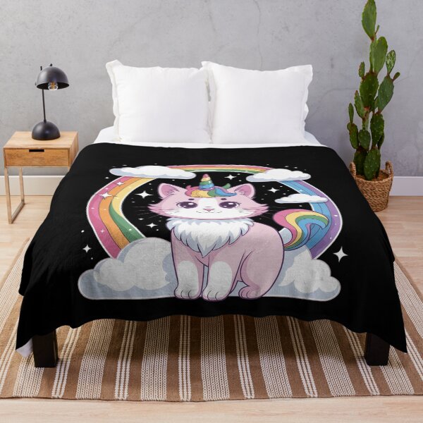 Item preview, Cute Unicorn Cat Adorable Smiling Rainbow designed and sold by MonsterBuddiess.