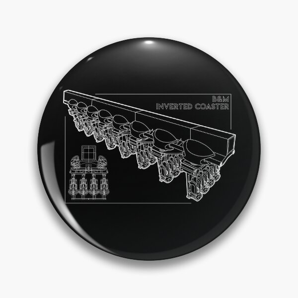 Item preview, B&M Inverted Coaster Blueprint Design designed and sold by CoasterMerch.