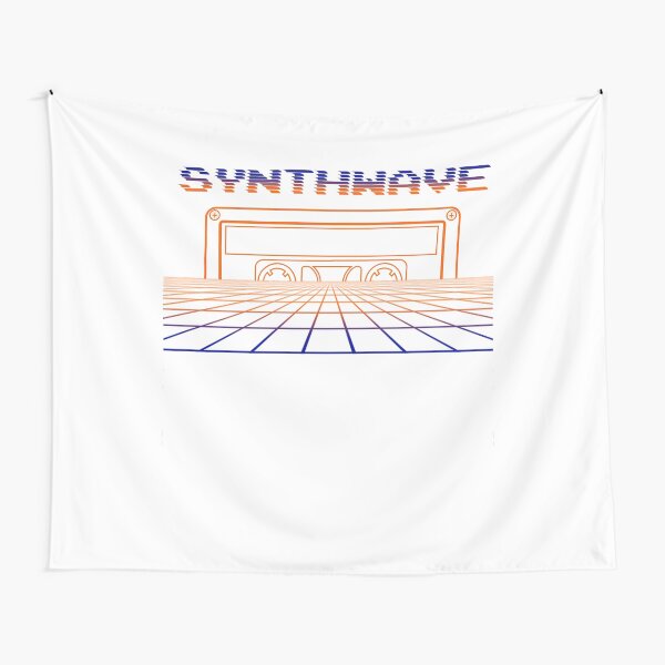 Synthwave, Retrowave Design For The Eighties Music Lovers Tapestry