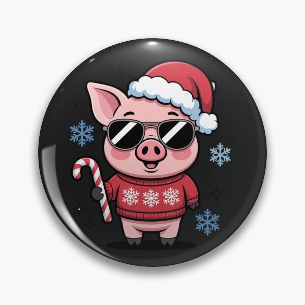 Artikelvorschau, Chibi-Schwein im Weihnachtspullover | Niedliches Kawaii-Weihnachtsdesign entworfen und verkauft von ColorSplash123.