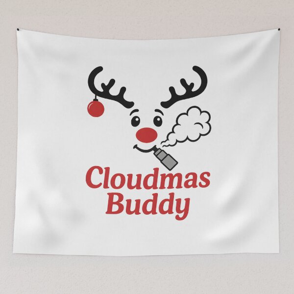 Item preview, Cloudmas Buddy – Cute Reindeer Vaping Christmas Design for Vapers designed and sold by House of Taste Vape Designs.