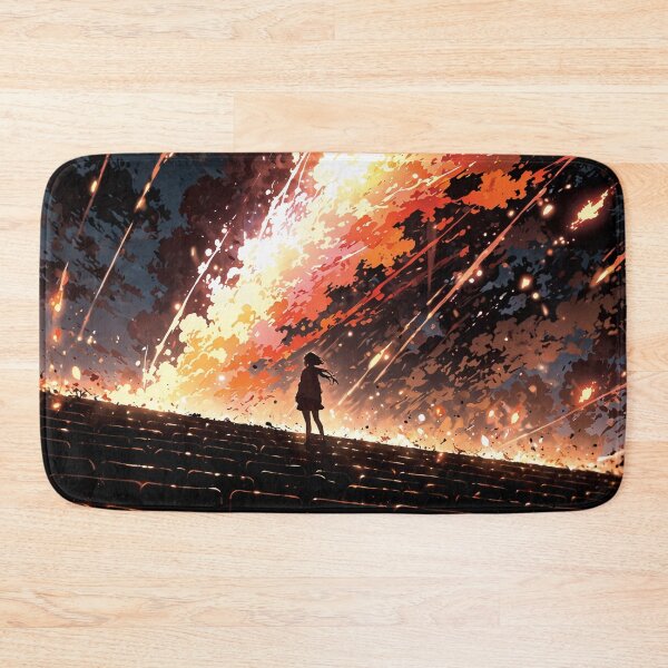 Item preview, Anime Girl Watching Epic Fiery Sky designed and sold by Neural Dream.