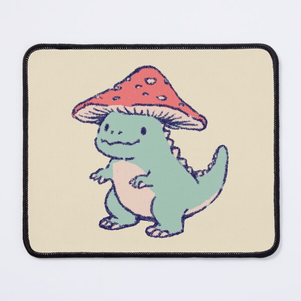 Item preview, Mushroom Trex, cute pastel crayon illustration designed and sold by Magnificent Lizard.