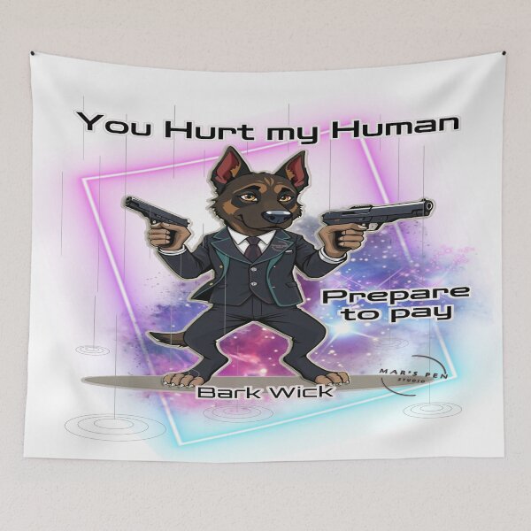Item preview, Bark Wick – Dog Action Hero (Jhon Wick style) designed and sold by Mars.Pen.Studio.