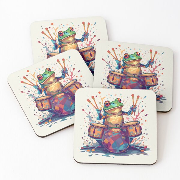 Item preview, Rhythm Frog – Geometric Drummer designed and sold by Lumive.