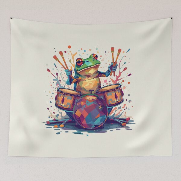 Item preview, Rhythm Frog – Geometric Drummer designed and sold by Lumive.