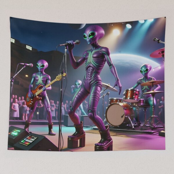 Item preview, Alien Band Performing on Stage designed and sold by Roanemermaid.