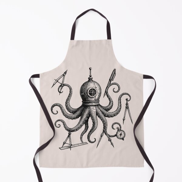 Item preview, The Compass Octopus – Steampunk Cartographic Creature | Victorian Engraving designed and sold by Tattee.