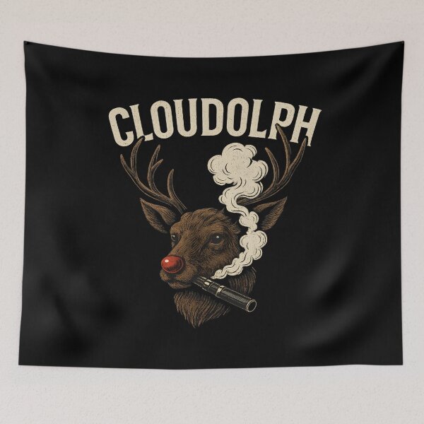Artikelvorschau, Cloudolph – Edgy Vape Reindeer Christmas Design | Rudolph the Cloud Chaser entworfen und verkauft von House of Taste Vape Designs.