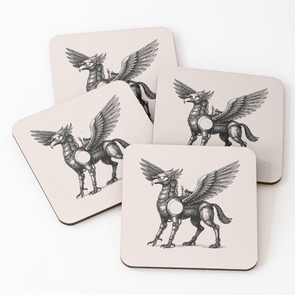 Item preview, The Steam Hippogriff – Winged Mechanical Creature | Victorian Fantasy Art designed and sold by Tattee.