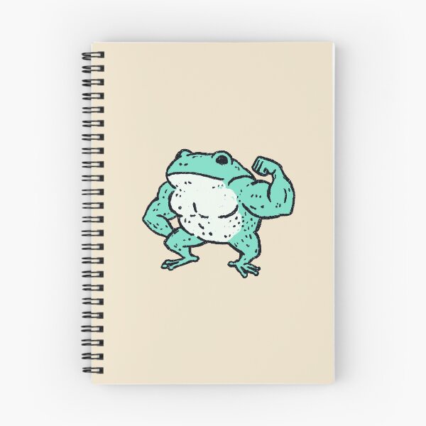 Item preview, Muscular Frog cartoon, retro ink illustration designed and sold by Magnificent Lizard.
