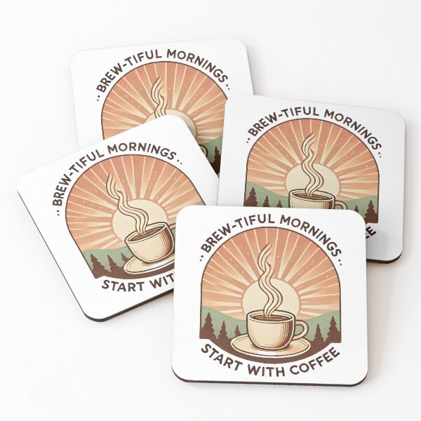 Item preview, Morning Coffee Sunrise - Brew-tiful Mornings Start with Coffee. designed and sold by The-T-In-Retro.