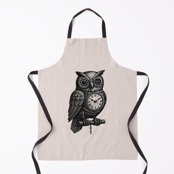 Item preview, The Chronometric Owl – Keeper of Time | Steampunk Engraving Art designed and sold by Tattee.