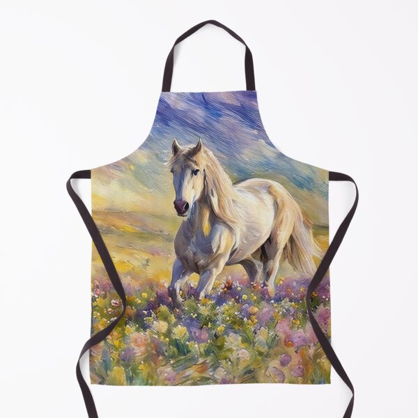 Item preview, White Horse Running Through the Flowers designed and sold by tomorrowsart.