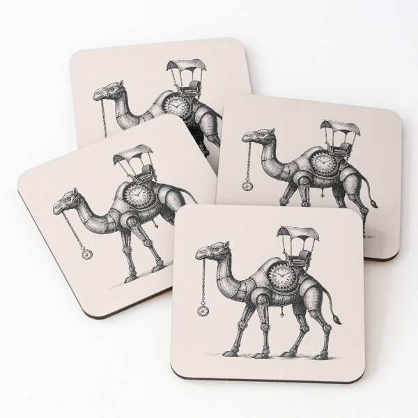 Item preview, The Clockwork Camel – Steampunk Desert Machine | Victorian Engraving Art designed and sold by Tattee.