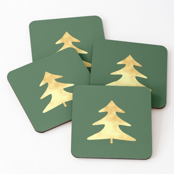 Item preview, Golden Pine Tree on green - Calm, Sensory-Friendly designed and sold by CreaTwinkles.