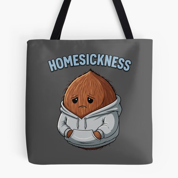 Item preview, Sad Coconut Homesickness – Funny Emotional Coconut Art in Hoodie designed and sold by hn79.