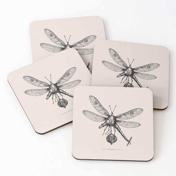Item preview, he Aeronautic Dragonfly – Steampunk Insect Explorer | Victorian Engraving Art designed and sold by Tattee.