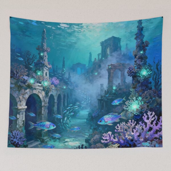 Item preview, Enchanted Underwater Ruins designed and sold by Roanemermaid.