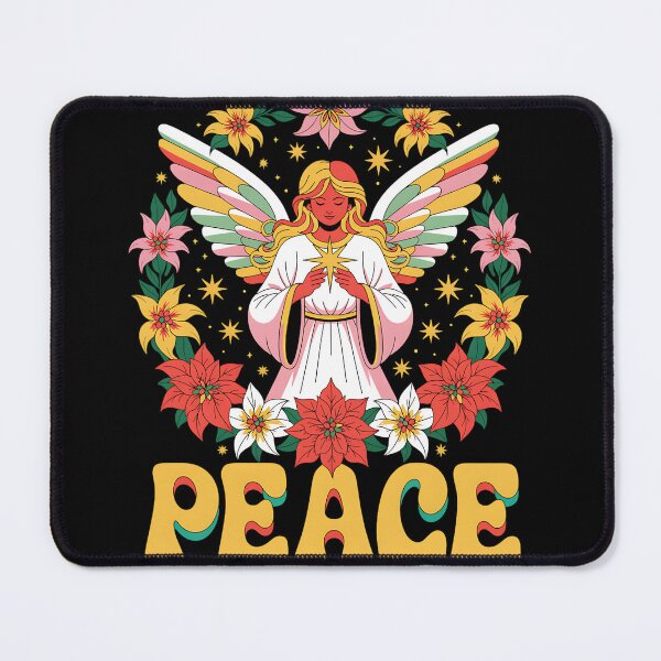 Item preview, Peace Angel – Serene Christmas Poinsettia Scene designed and sold by Taans-Creation.